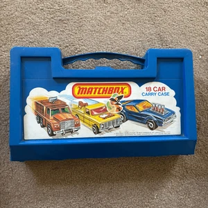 Estuche de transporte de coche Matchbox vintage con catálogos y lote de coches fundidos a presión *Leer* - Imagen 1 de 13