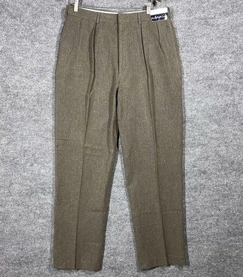 VINTAGE 80s 90s Polo Ralph Lauren Trousers Pants 36x34 Tweed Wool Cotton NWT! - Image 1 of 4