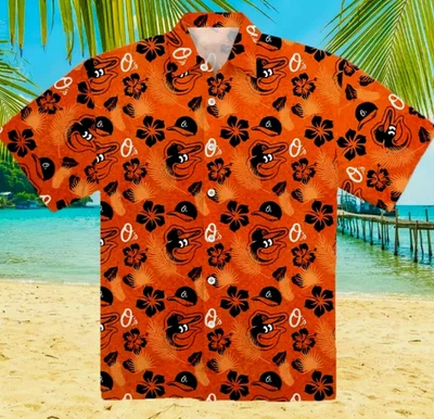Camisa havaiana Baltimore Orioles 2023 Giveaway, camisa Baltimore Orioles 2023 - Imagem 1 de 2