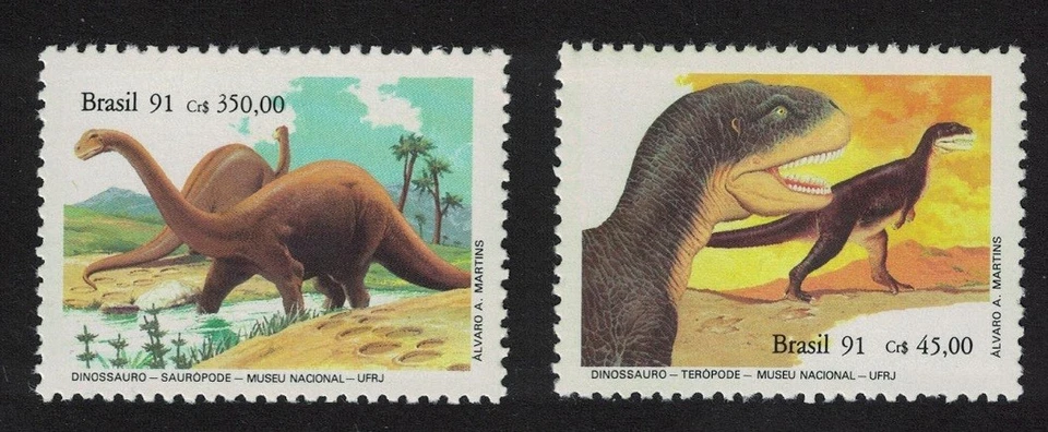 Dinosaurios Brasil 2v 1991 MNH SG#2483-2484 Sc#2319a Foto 1 de 1