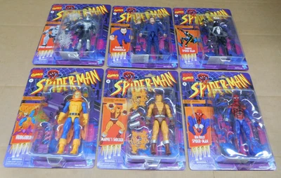 Juego completo de figuras Marvel Legends Spider-Man Retro Wave 2 x6 Symbiote Shocker Foto 1 de 4