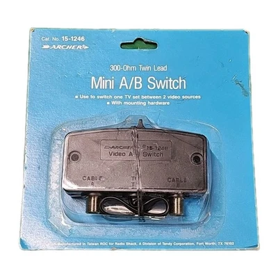 Vintage Archer Radio Shack 300-Ohm Coax Mini A/B Switch 15-1246 TV Video NEW - Image 1 of 4