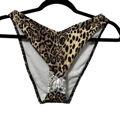 Parte inferior de bikini de leopardo talla 8 corte en V descarado resort de playa crucero de vacaciones de ASOS para mujer Foto 1 de 4
