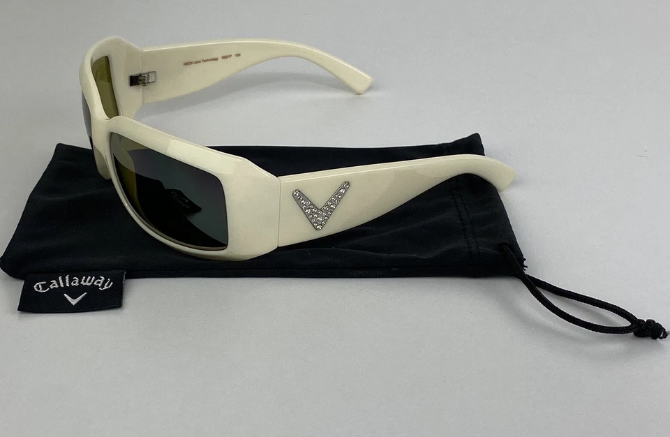 Callaway White Golf Sunglasses Green NEOX Lenses Rhinestones C410WH G - Image 1 of 4