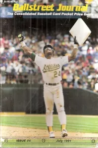Juli 1991 Ballstreet Journal BB-Karte Pocket Price Guide - Rickey Henderson A's - Bild 1 von 1