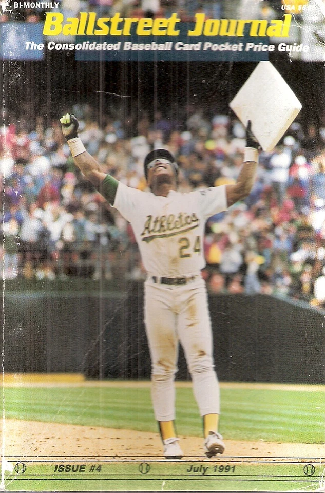 July 1991 Ballstreet Journal BB Card Pocket Price Guide - Rickey Henderson A's - Image 1 of 1