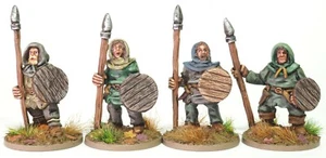 MINIATUREMEN 28MM FANTASY MEDIEVAL OUTLAWS - ROBYNS HOODIES WITH SPEARS (B) - Picture 1 of 3