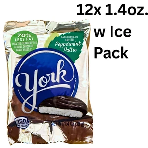 Barra de caramelo York Peppermint Patties 12 quilates - chocolate y menta - con paquete de hielo gratis - Imagen 1 de 1
