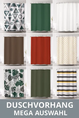 GULFSTREAM KOMFORT GK Duschvorhang Vorhang Textil Badewannenvorhang 120/180/240x200 inkl. Ringe Neu