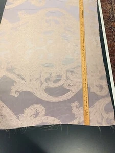 Silk Jacquard Satin Fabric Remnant Panel 36”x26” Silver Pink Home Deco Pillowcas - Picture 1 of 7