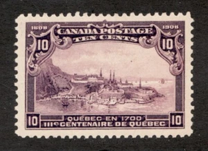 1908 Canada Sc# 101 - 10¢ Quebec Tercentennial. MH vf  - Picture 1 of 1