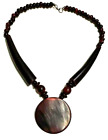Vintage Tribal Horn Necklace Banjara Tibetan Gypsy Ethnic Boho Pendant Beads Art