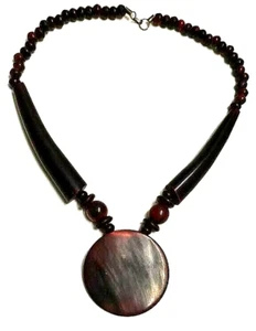 Tribal Horn Necklace Banjara Tibetan Gypsy Ethnic Boho Hippie Pendant Handmade - Picture 1 of 5