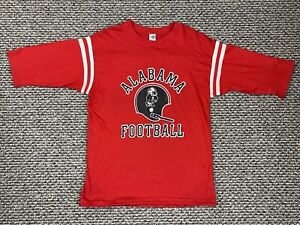 Alabama Roll Tide Football College Artex Vintage 80s Red Half Sleeve Med Shirt