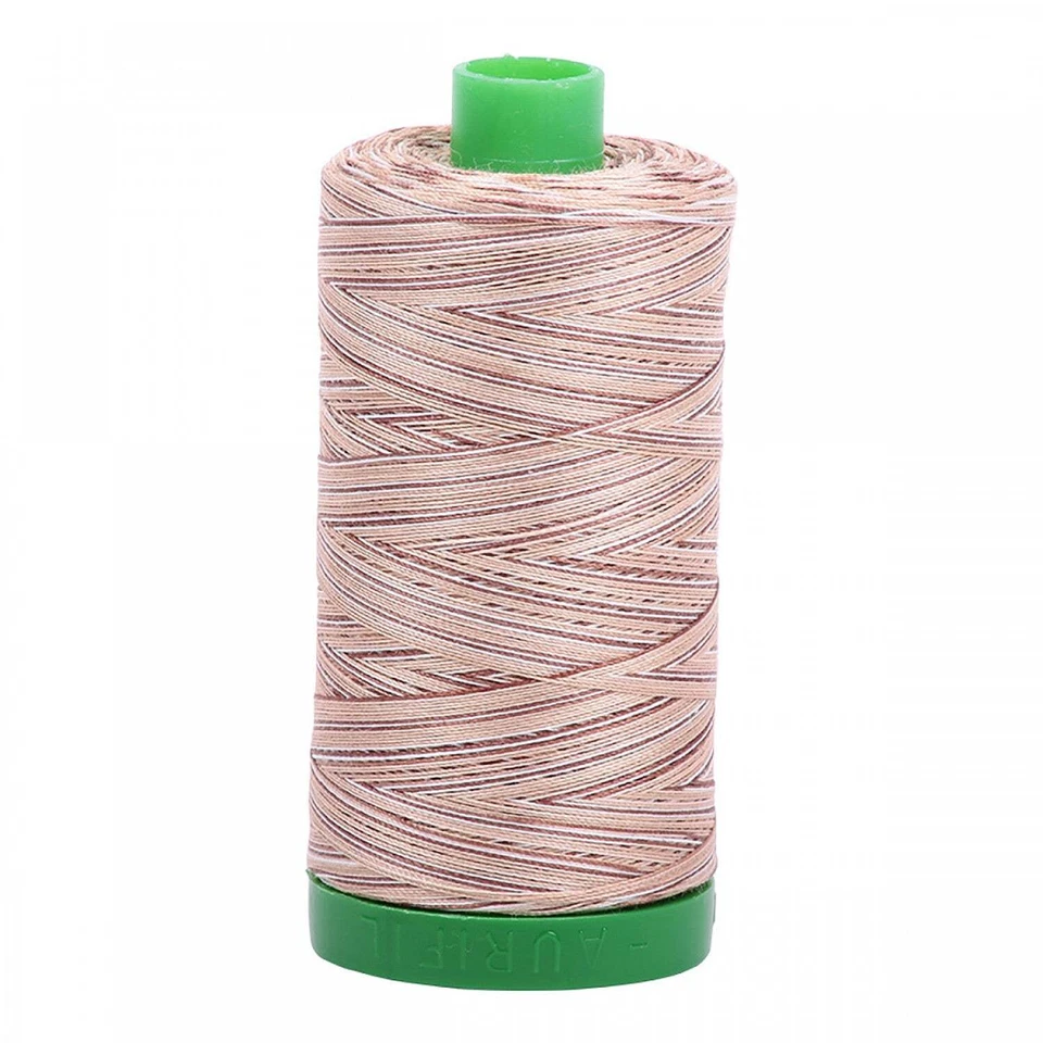 A1140-4666 Mako Cotton Embroidery Thread 40wt 1094yds Variegated Brown & Pink - Image 1 of 1