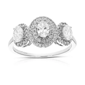 1 cttw Lab Created Wedding Ring for Women in 14K White Gold Round Prong Size 7 - Picture 1 of 8