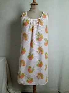 Nuisette en coton imprimé fleur T38/40 vintage 60 cotton Nightie babydoll sz S/M - Imagen 1 de 7