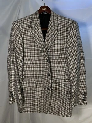 Abrigo deportivo Roundtree & Yorke 40R lana seda lino pata de gallo ventana 3 Btn Foto 1 de 4