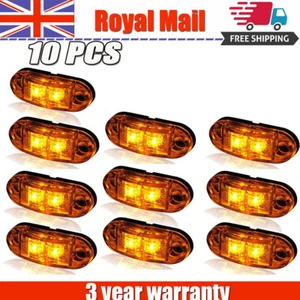 10X LED Side Marker Lights 12V Orange Amber Indicator Truck Lorry Trailer Bus - Picture 1 of 13