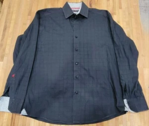 Absolute Rebellion Shirt Mens Large Black Slim Fit Flip Cuff L/S Button Front - Picture 1 of 13