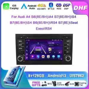 Per Audi A4 B9 B8 B7 B6 S4 RS4 SEAT Exeo Autoradio Lettore Carplay Schermo GPS - Foto 1 di 30