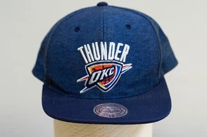 Oklahoma City Thunder Hat Cap Mens Adjustable Blue Mitchell & Ness OKC NBA - Picture 1 of 10