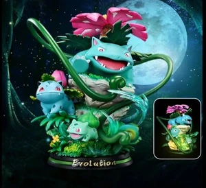 New Pokemon Evolution Luminous LED Venusaur Ivysaur Bulbasaur Resin Statue - Picture 1 of 11