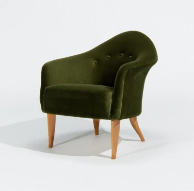 Mid Century Armchair Kerstin Horlin-Holmquist Swedish Chair Vintage Green 1950’s - Image 1 of 4