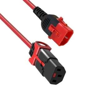 Câble d'alimentation double verrouillage 1 m IEC 320 C13 à C14 17AWG 1 mm ROUGE - Photo 1/1