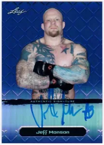JEFF MONSON 2011 Foglia Metallo Blu UFC MMA Rifrattore Auto 21/25 Scheda #BAJM2 - Foto 1 di 2