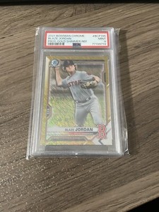 2021 Bowman Chrome #BCP-195 1st Prospects Blaze Jordan Gold Refractor /50 PSA 9