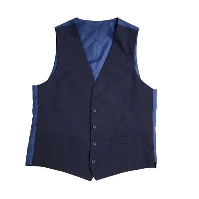 M&S Blue 2 Pocket Smart Formal Waistcoat UK Men's Size M 40" - Image 1 of 4