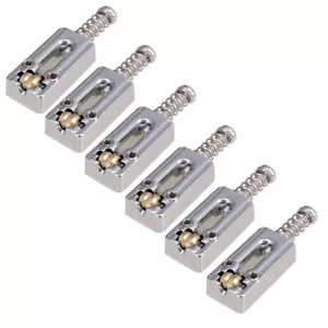 6pc Upgrade Chrome Metal Roller Saddle Guitar Bridge String Saddles For E-Guitar - Picture 1 of 9