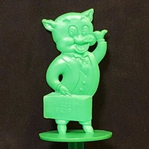 1960 CARTOON/9 Pig Buried Treasure Plastic Ice Cream Stick lt green - Picture 1 of 6