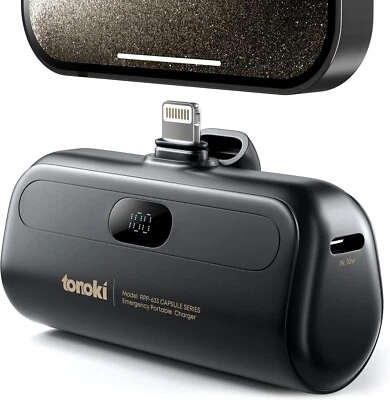 Portable Charger for iPhone, 5000mAh Small Power Bank Fast Charging, Mini Charge - Image 1 of 4