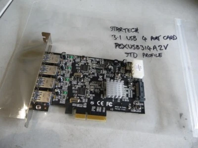 AU SELLER Star Tech 4-Port USB-A 3.1 PCIe Controller Card PEXUSB314A2V - TESTED - Image 1 of 4