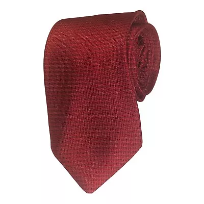 Classic 3-1/2" Carlos Devenezia neck tie red silk tie handmade Barcelona - Image 1 of 3