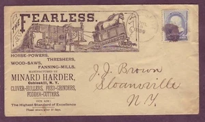 HORSE POWERED - THRESHERS - SAWS & MORE 1889 Illus AD Cobleskill NY Cover US 212 - Picture 1 of 2