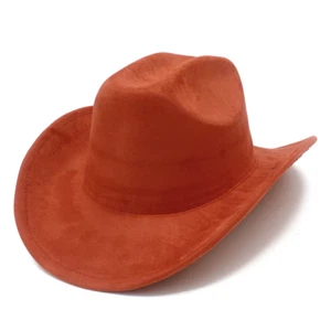 Four Seasons Suede Top Hat Women Men Fashion Fedora Hat Curved Wide Brim Western - Picture 1 of 12