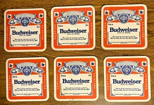 Vintage BUDWEISER Thick CardBoard Drink Coasters beer brewery party microbrewery - Picture 1 of 6