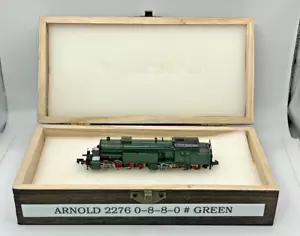 N Scale Arnold 2276 0-8-8-0 Green Locomotive Custom Wood Case (A) - Picture 1 of 12