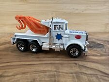 Vintage Matchbox 1981 Peterbilt Police Tow Truck with double Boom Long Hood