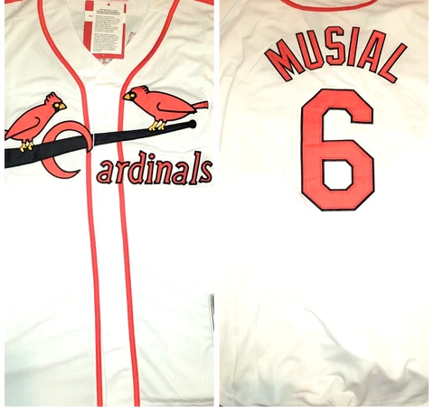Throwback Stan Musial #6 St. Louis Cardinals Mens Extra Large Baseball Jersey Cover