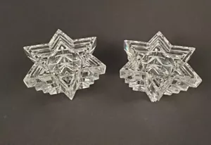 2-Star of David WMF 24% Lead Crystal Germany Votive Candle Holder - Picture 1 of 8