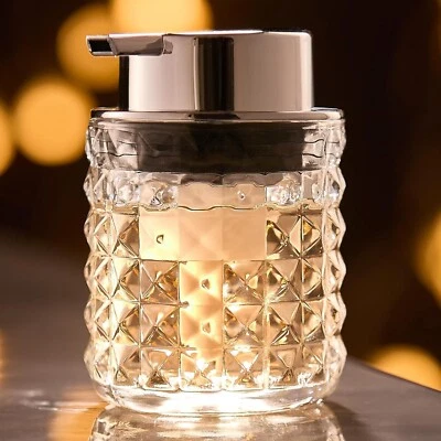 Dispensadores de jabón de espuma manual de vidrio con bomba de plata - Paquete de 1 Foto 1 de 4