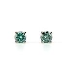 1.0 Ct Round Cut Green/Multi color Moissanite Stud Earrings 