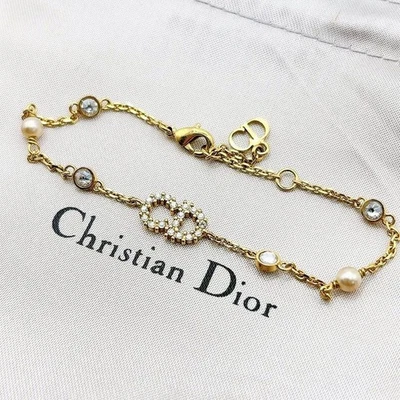 RARO Christian Dior Clair D Lune Pulsera Resina Perla Cristal Auténtico Excelente Foto 1 de 4