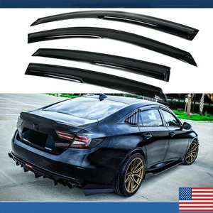 For 2018-2022 Honda Accord JDM 3D Wavy Mugen Style Window Visor Vent Rain Guards - Picture 1 of 11