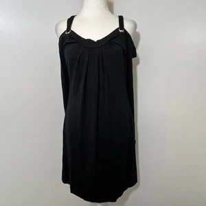 Classique Mini Dress Lg Cold Shoulder Pockets Stretchy Comfort - Picture 1 of 9