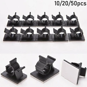 Kabel Schwarz Clips Selbstklebend Auto Kabel Management Organizer Kabelhalter Halterung - Bild 1 von 17